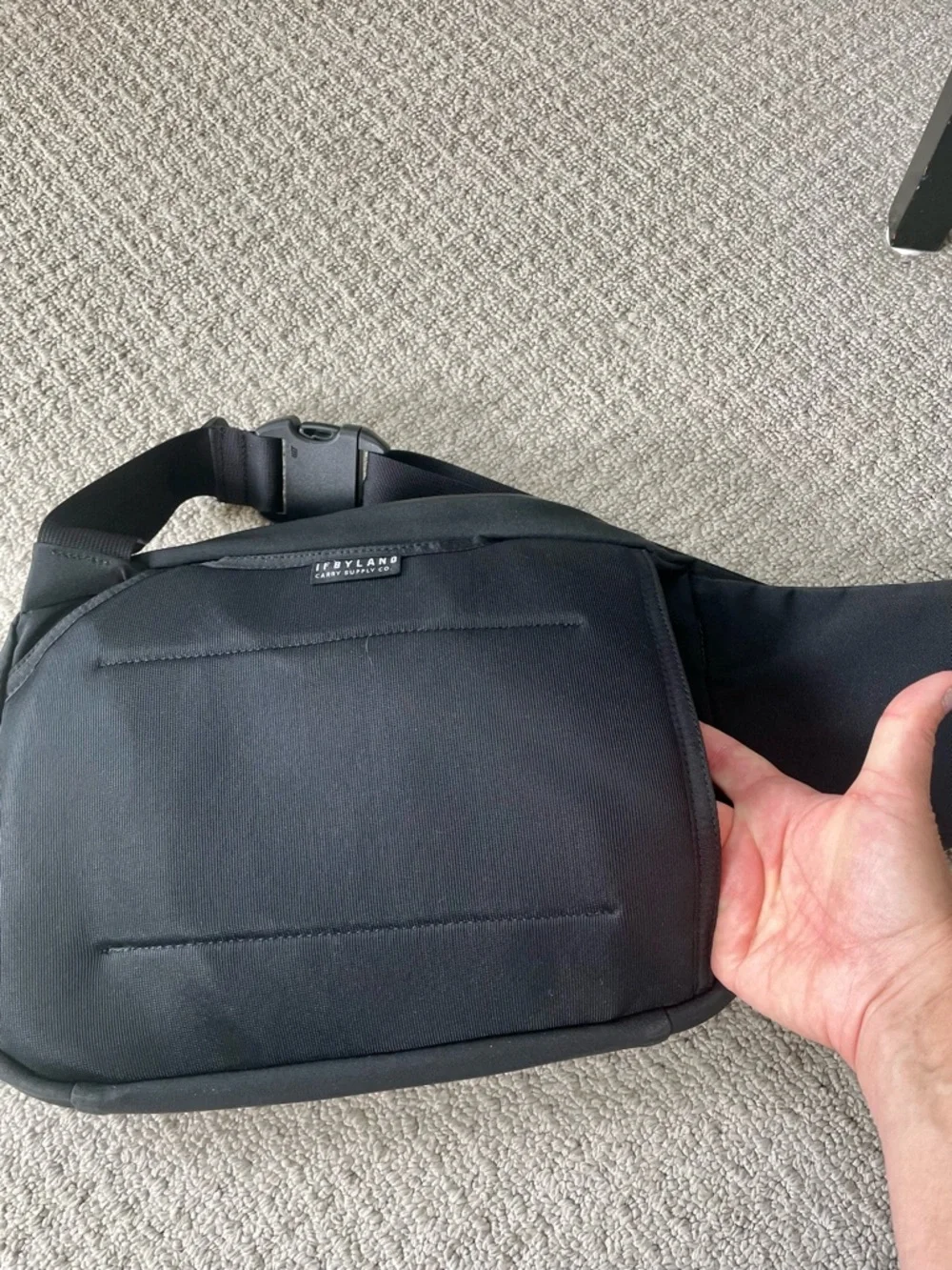 Men's Black Laptop Backpack with Orange Trim